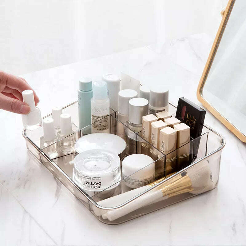 KIMLUD, MeyJig Makeup Cosmetic Storage Box Desk Bathroom Organizer Large Capacity Makeup Display Case Brush Lipstick Holder, KIMLUD Women's Clothes