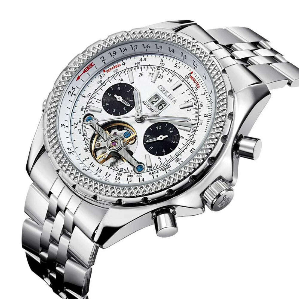KIMLUD, MGORKINA Mechanic Watch Top Brand Luxury Mens Watches Automatic Luxury Watch Men Sport Wristwatch Mens Reloj Hombre Tourbillon, silver white / CHINA, KIMLUD Women's Clothes