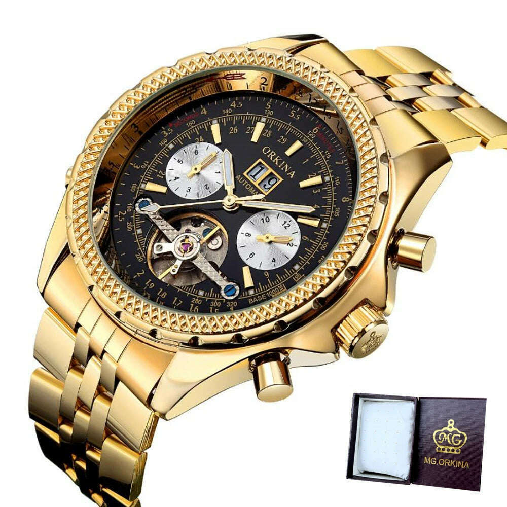 KIMLUD, MGORKINA Mechanic Watch Top Brand Luxury Mens Watches Automatic Luxury Watch Men Sport Wristwatch Mens Reloj Hombre Tourbillon, KC082-1with box / CHINA, KIMLUD Women's Clothes