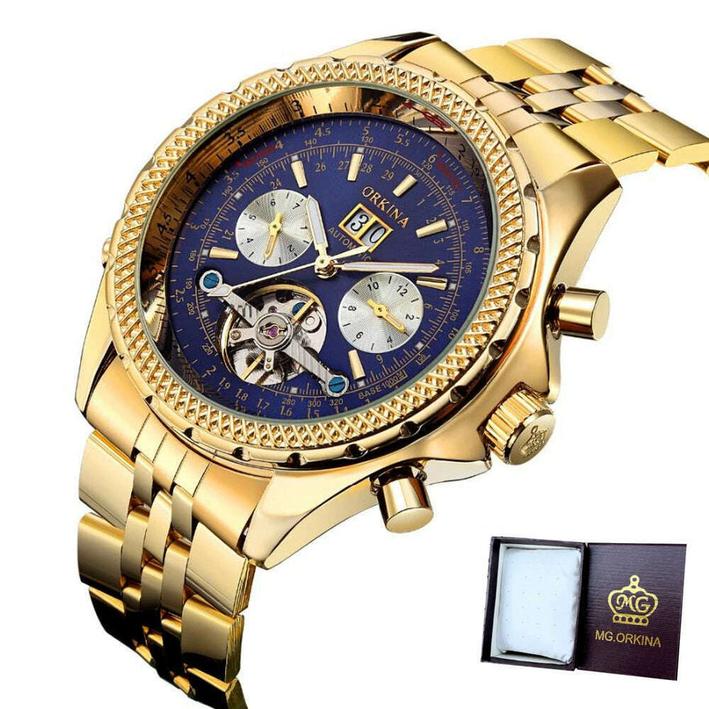 KIMLUD, MGORKINA Mechanic Watch Top Brand Luxury Mens Watches Automatic Luxury Watch Men Sport Wristwatch Mens Reloj Hombre Tourbillon, KC082-2with box / CHINA, KIMLUD Women's Clothes