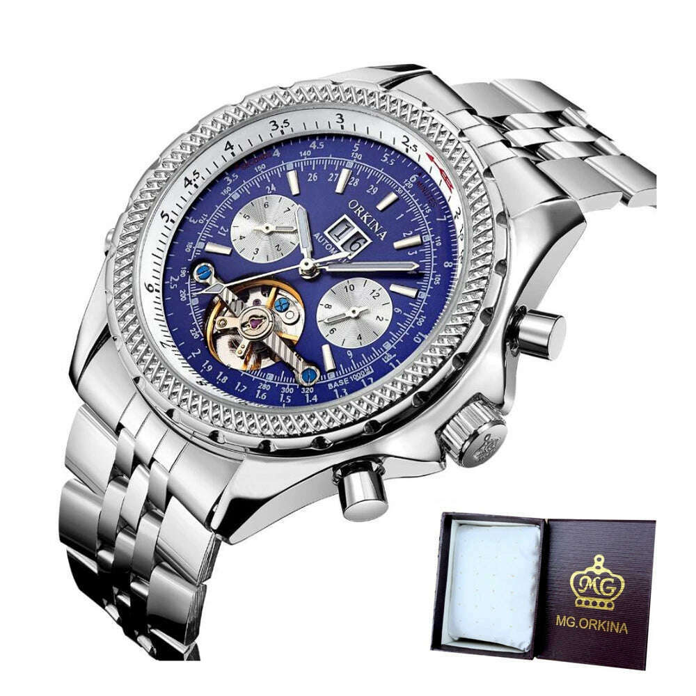 KIMLUD, MGORKINA Mechanic Watch Top Brand Luxury Mens Watches Automatic Luxury Watch Men Sport Wristwatch Mens Reloj Hombre Tourbillon, KC082-5with box / CHINA, KIMLUD Women's Clothes