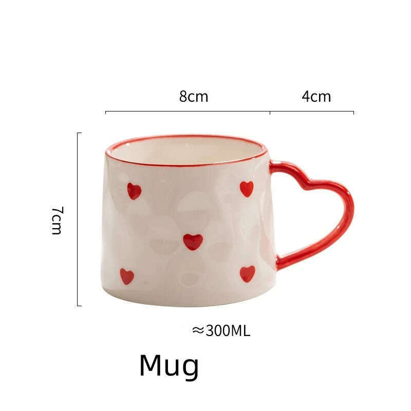 Middle East Style Coffee Tea Cup Creative Heart Cup Ceramics Milk Cups Porcelain Coffee Cups Wholesale Tableware Cups Gift, Mug / 201-300ml, KIMLUD Women's Clothes