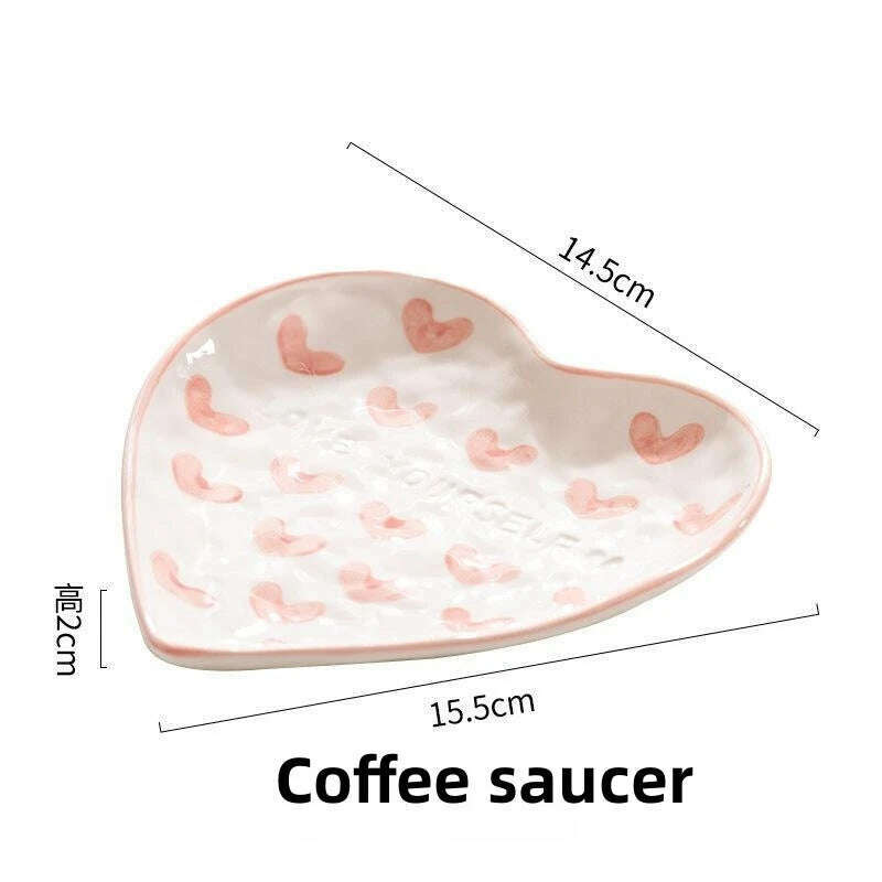 KIMLUD, Middle East Style Coffee Tea Cup Creative Heart Cup Ceramics Milk Cups Porcelain Coffee Cups Wholesale Tableware Cups Gift, Coffee saucer / 201-300ml, KIMLUD APPAREL - Womens Clothes
