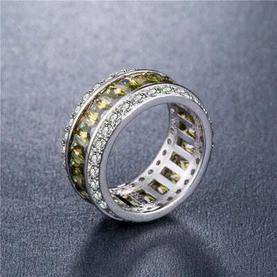 KIMLUD, Milangirl Luxury Romantic Zircon Wedding Engagement Round Circle Couple Rings For women  Jewelry Ring, KIMLUD Women's Clothes