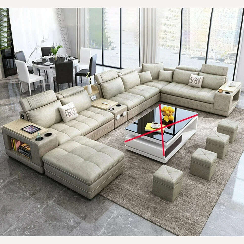 KIMLUD, MINGDIBAO Bluetooth Sectional Sofa Bed Sets Big U Shape Corner Cloth Couch with Speaker Sound System for Living Room Furniture, scientific cloth, KIMLUD APPAREL - Womens Clothes