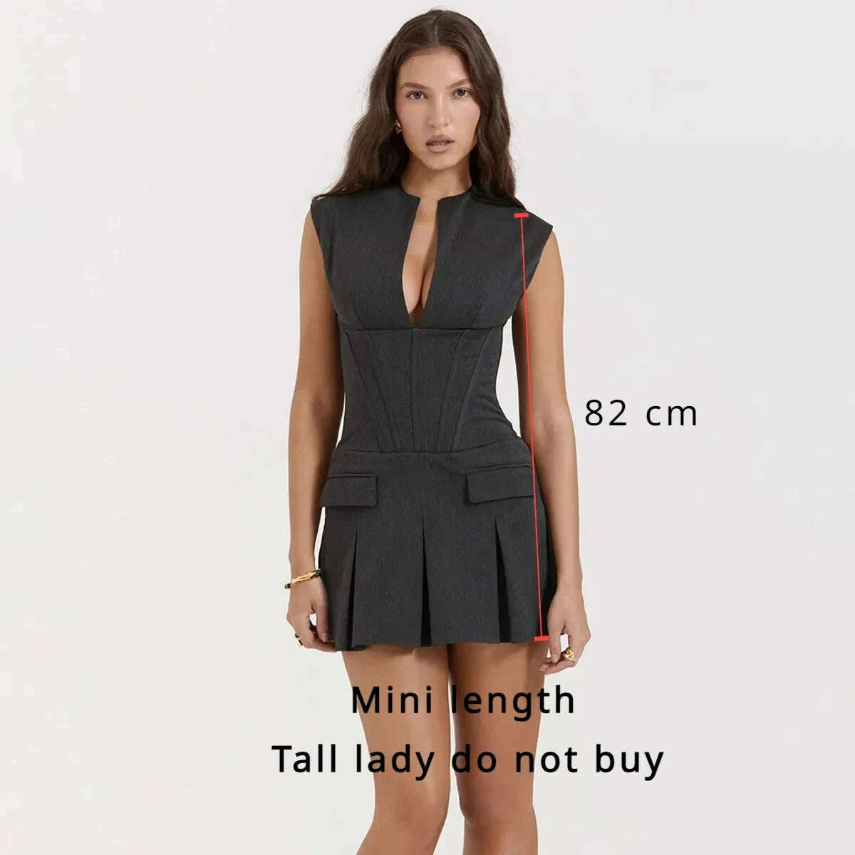 Mingmingxi Autumn Women Sleeveless Dress 2023 Casual A Line corset dress Office Lady sexy Blazer Dress Fashion Women's Clothing