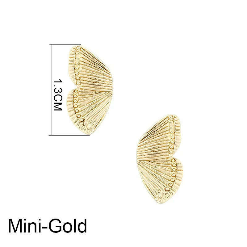 KIMLUD, Mini Size Butterfly Stud Earrings For Women Ladies Fashion Minimal Personalizied Small  Jewelry, Gold, KIMLUD Women's Clothes