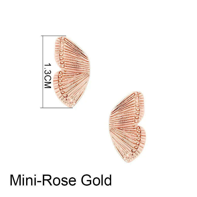 KIMLUD, Mini Size Butterfly Stud Earrings For Women Ladies Fashion Minimal Personalizied Small  Jewelry, Rose, KIMLUD Women's Clothes