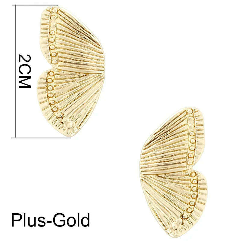 KIMLUD, Mini Size Butterfly Stud Earrings For Women Ladies Fashion Minimal Personalizied Small  Jewelry, Plus-Gold, KIMLUD Women's Clothes