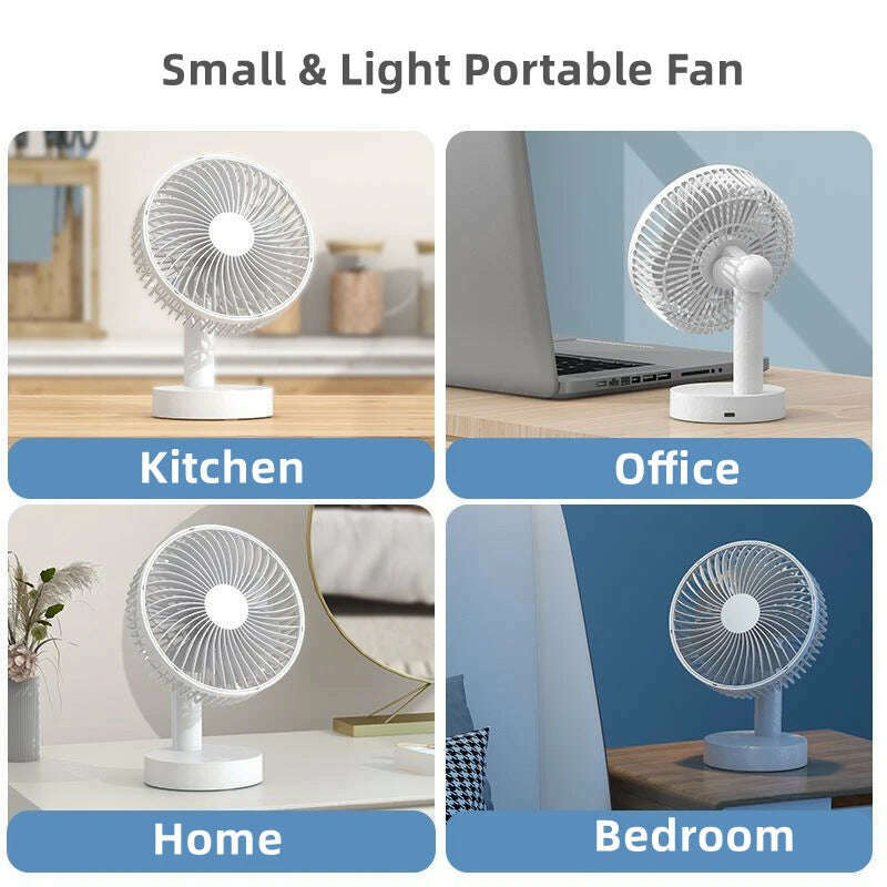 Mini USB Table Fan 4 Speeds Portable Desktop Table Cooling Fan Powered by USB Strong Wind Kipas USB Desk Fan - KIMLUD