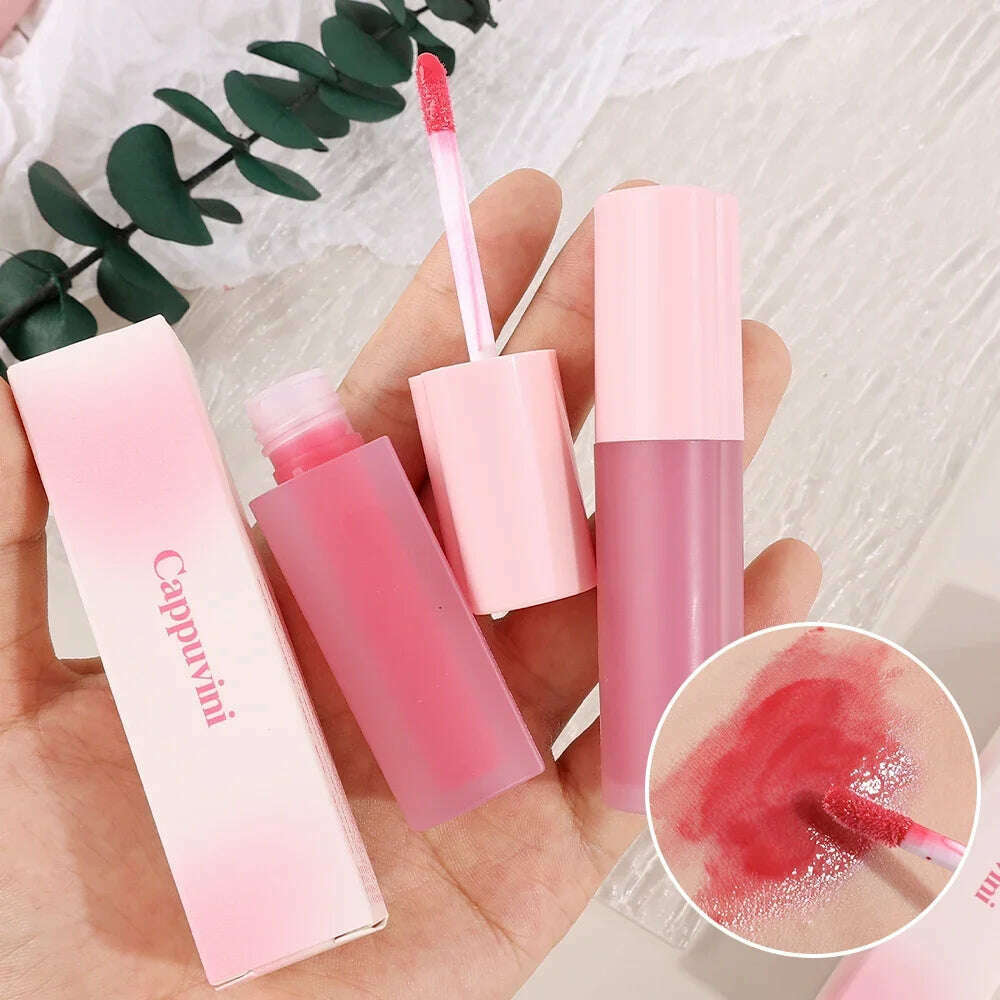 KIMLUD, Mirror Water Lip Glaze Pink Love Heart Moisturizing Sexy Red Lip Tint Liquid Lipstick Makeup Longlasting Non-stick Cup Lip Gloss, KIMLUD Womens Clothes