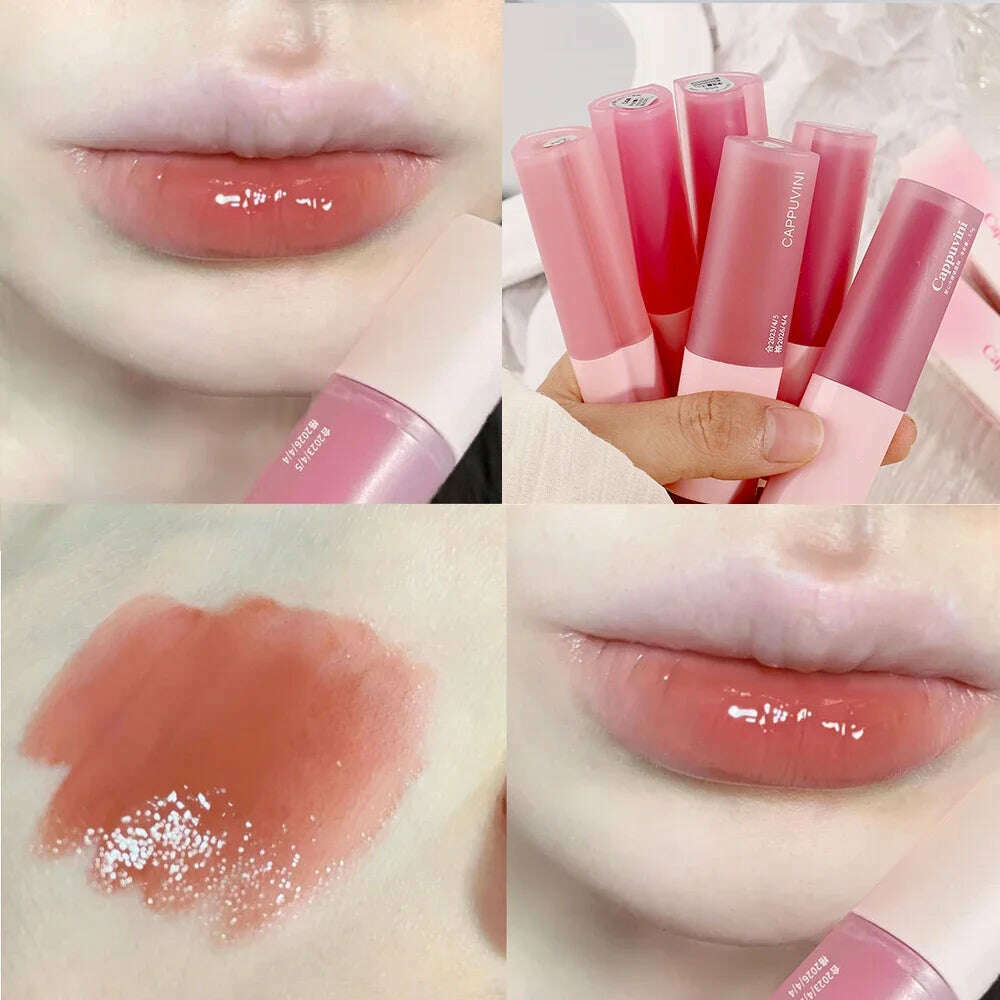 KIMLUD, Mirror Water Lip Glaze Pink Love Heart Moisturizing Sexy Red Lip Tint Liquid Lipstick Makeup Longlasting Non-stick Cup Lip Gloss, A03, KIMLUD Womens Clothes