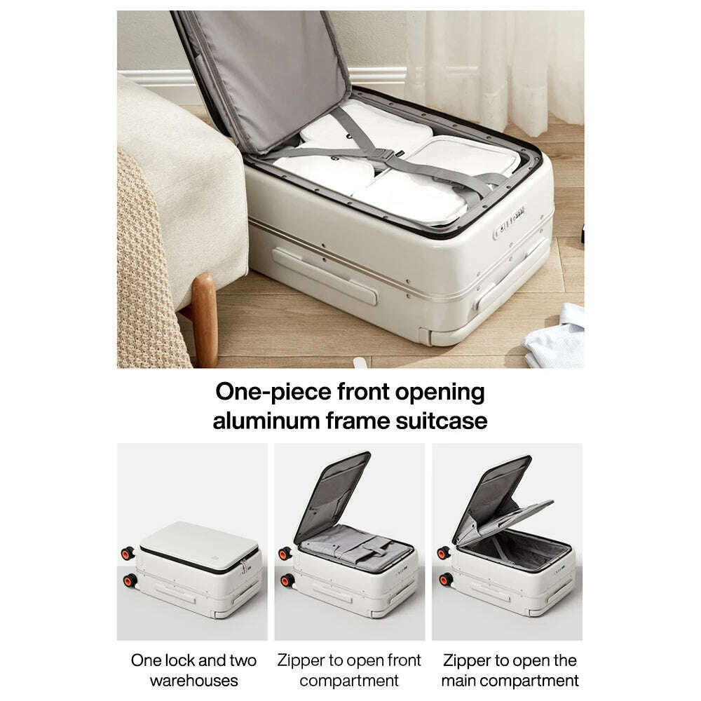 KIMLUD, Mixi 2024 New Design Wide Handle Suitcase Men Carry-On Luggage Women Travel Trolley Case 20 Inch Cabin PC Aluminum Frame M9275, KIMLUD Womens Clothes