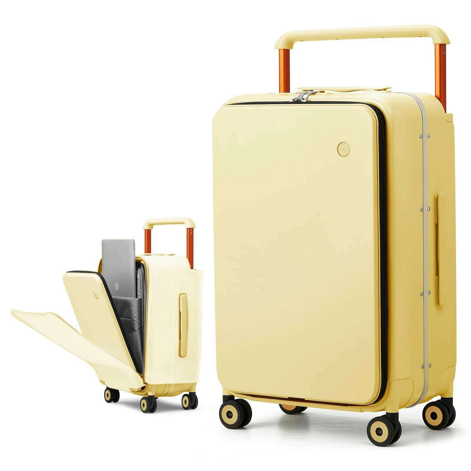 KIMLUD, Mixi 2024 New Design Wide Handle Suitcase Men Carry-On Luggage Women Travel Trolley Case 20 Inch Cabin PC Aluminum Frame M9275, Lark Yellow 24 inch, KIMLUD APPAREL - Womens Clothes