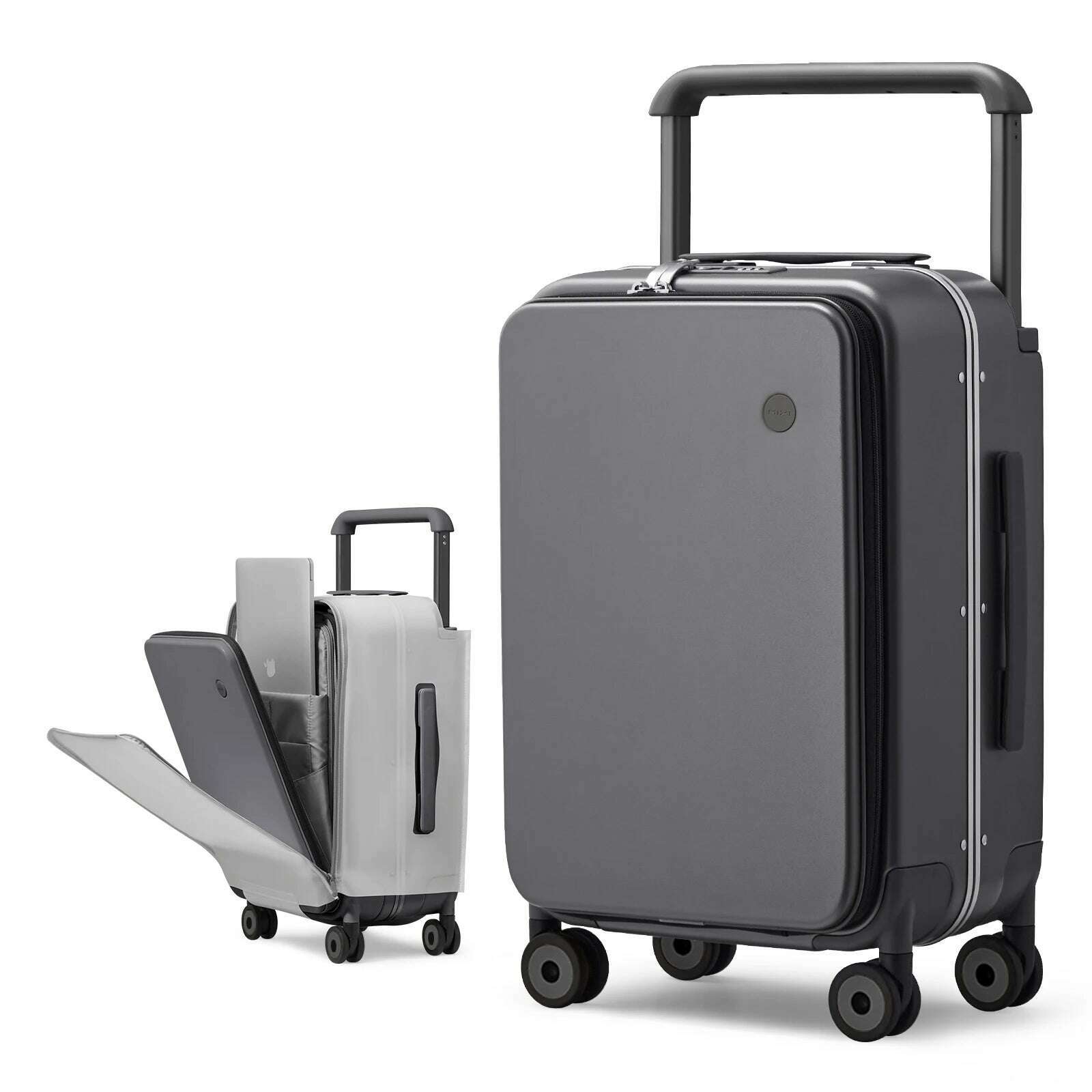KIMLUD, Mixi 2024 New Design Wide Handle Suitcase Men Carry-On Luggage Women Travel Trolley Case 20 Inch Cabin PC Aluminum Frame M9275, Rock gray 20 inch, KIMLUD APPAREL - Womens Clothes