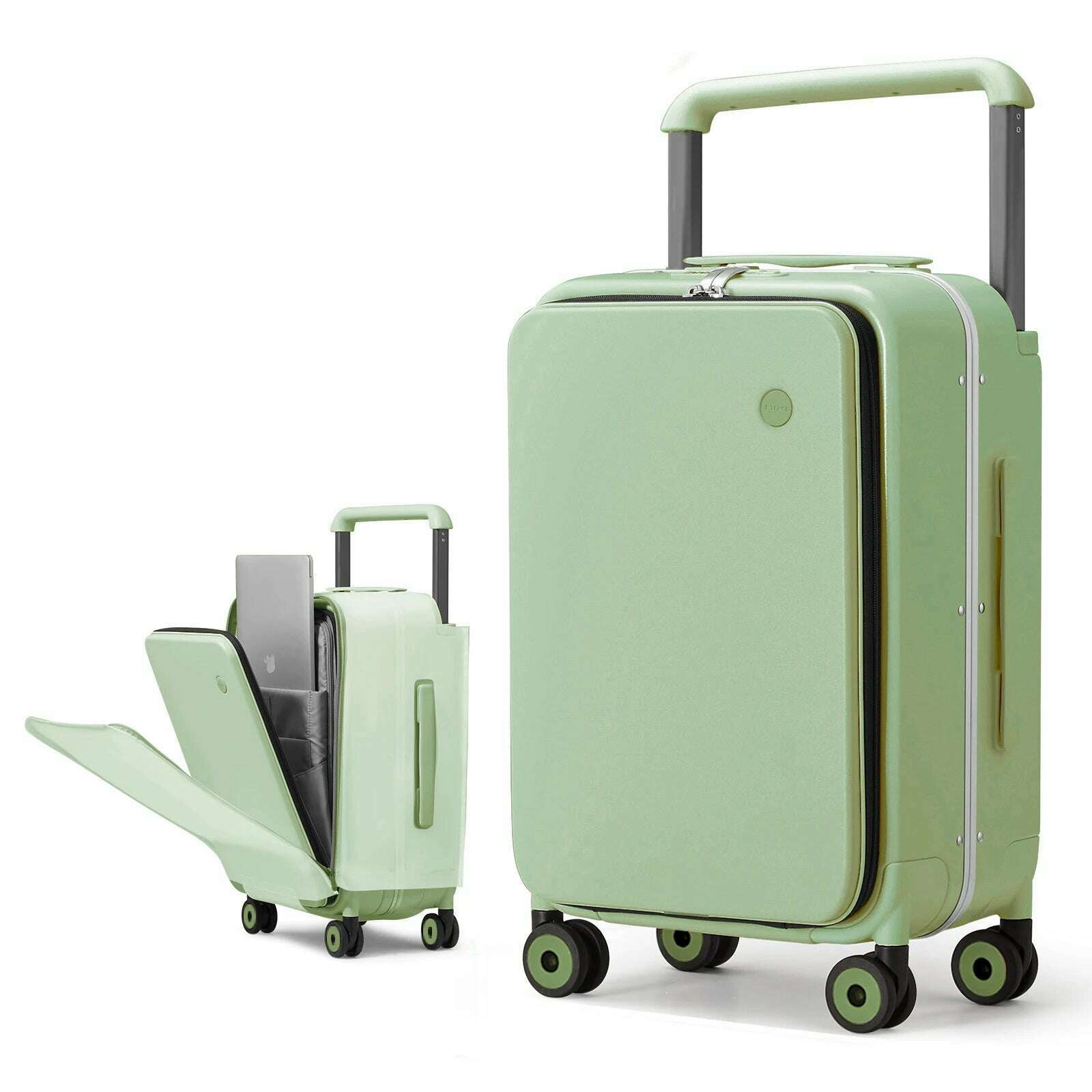 KIMLUD, Mixi 2024 New Design Wide Handle Suitcase Men Carry-On Luggage Women Travel Trolley Case 20 Inch Cabin PC Aluminum Frame M9275, Green 20 inch, KIMLUD APPAREL - Womens Clothes