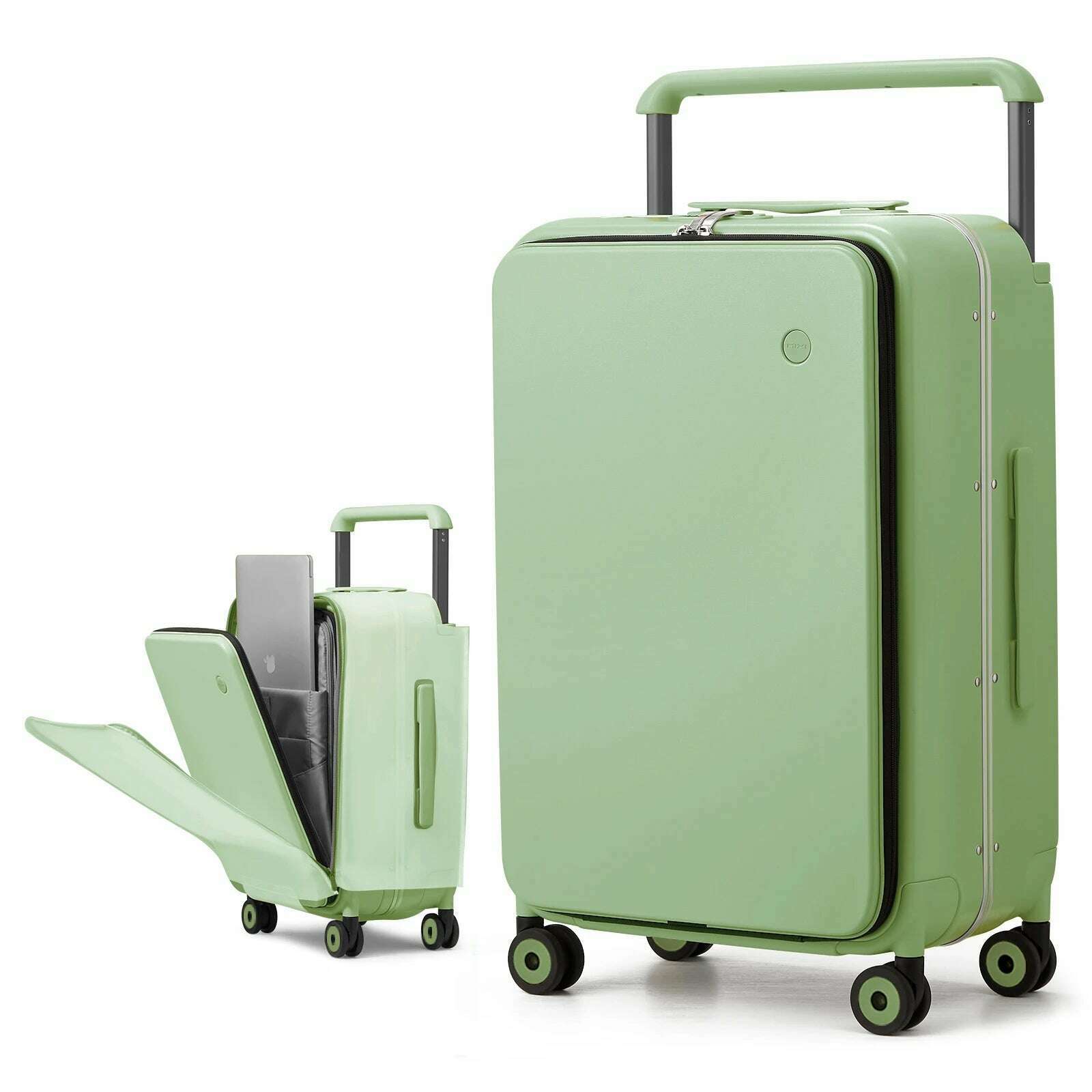 KIMLUD, Mixi 2024 New Design Wide Handle Suitcase Men Carry-On Luggage Women Travel Trolley Case 20 Inch Cabin PC Aluminum Frame M9275, Green 24 inch, KIMLUD APPAREL - Womens Clothes