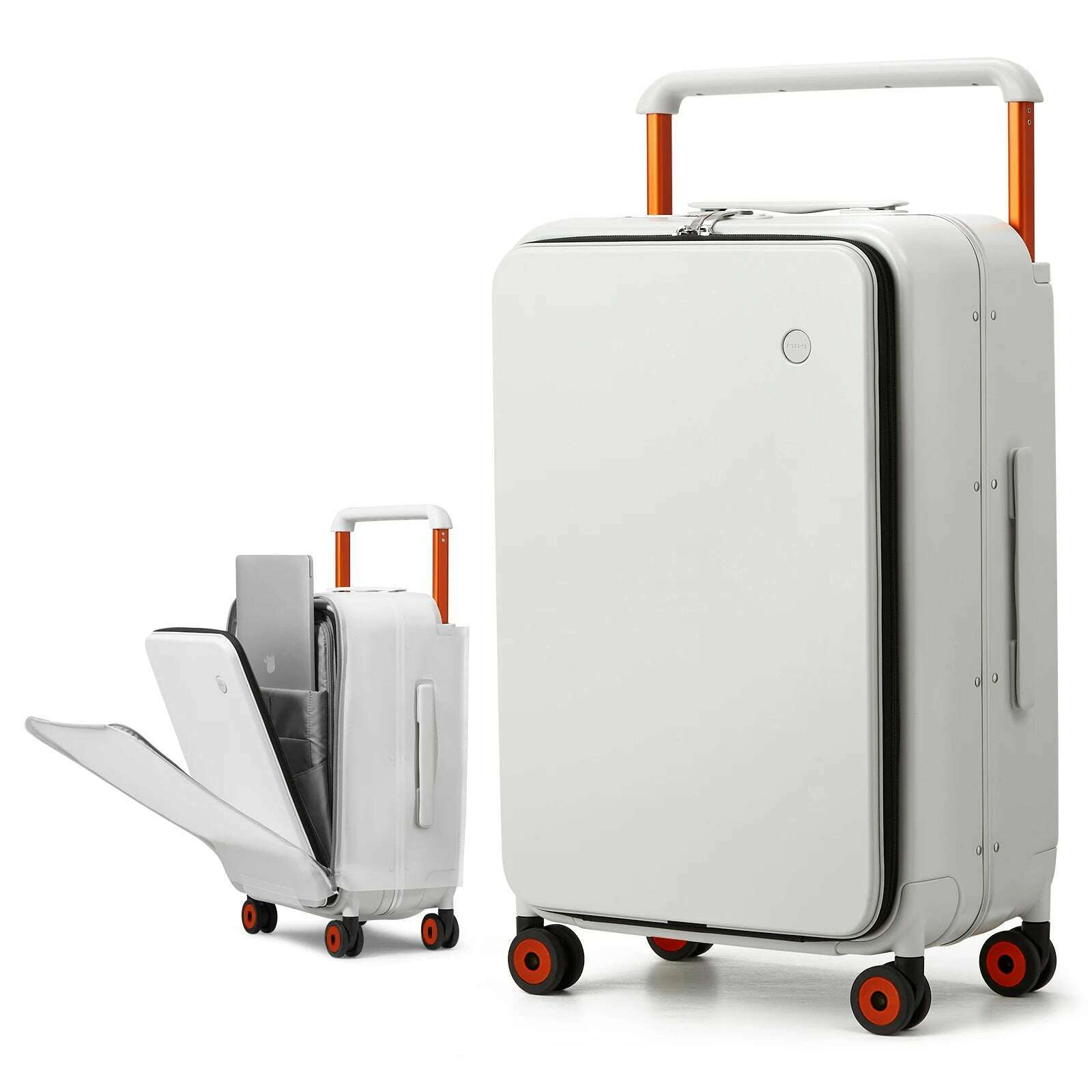 KIMLUD, Mixi 2024 New Design Wide Handle Suitcase Men Carry-On Luggage Women Travel Trolley Case 20 Inch Cabin PC Aluminum Frame M9275, Smoke White  24 inch, KIMLUD APPAREL - Womens Clothes