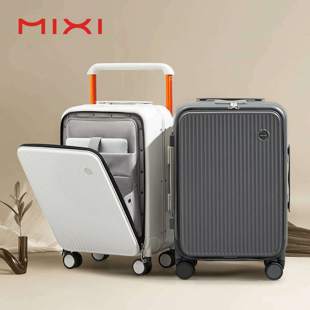 KIMLUD, Mixi Front Laptop Pocket Suitcase Wide Handle Travel Suitcase Men 20''Carry-On Luggage Women PC Aluminum Frame Trolley Case 24'', KIMLUD Womens Clothes