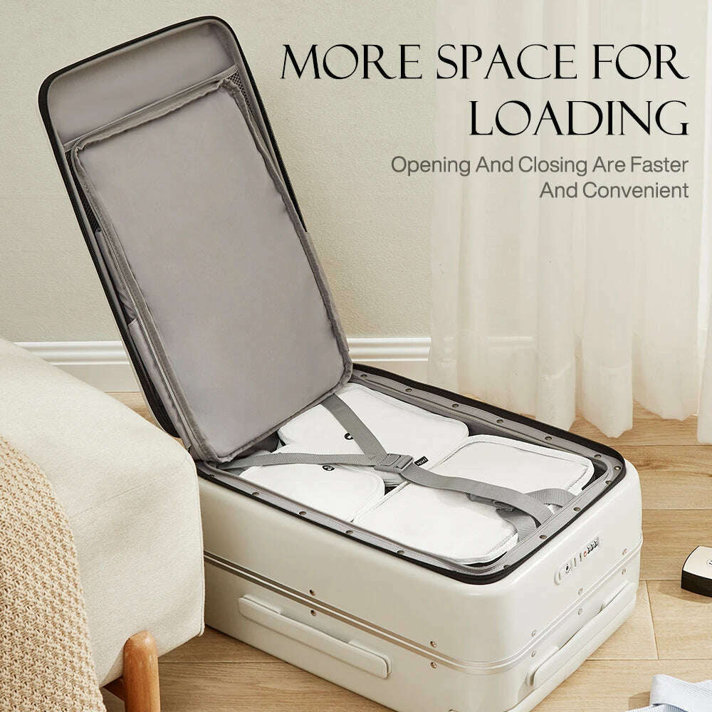 KIMLUD, Mixi Front Laptop Pocket Suitcase Wide Handle Travel Suitcase Men 20''Carry-On Luggage Women PC Aluminum Frame Trolley Case 24'', KIMLUD Womens Clothes