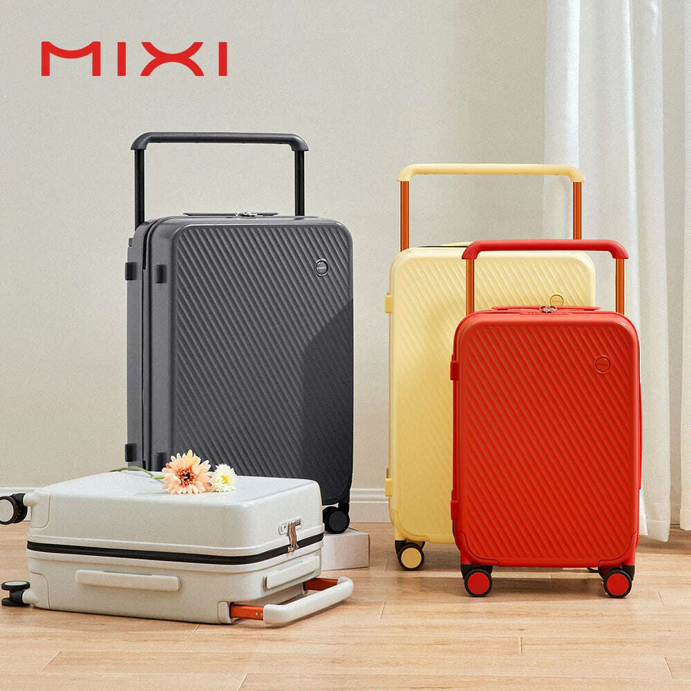 KIMLUD, Mixi Wide Handle Travel Luggage Suitcase Rolling Spinner Wheels Hardside PC TSA Lock 20 24 Inch Unisex M9276, KIMLUD Womens Clothes