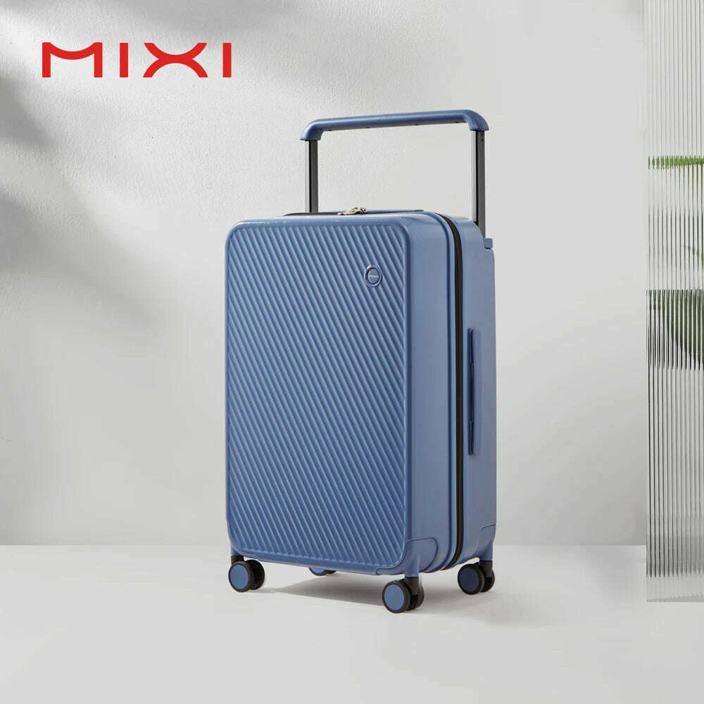 KIMLUD, Mixi Wide Handle Travel Luggage Suitcase Rolling Spinner Wheels Hardside PC TSA Lock 20 24 Inch Unisex, Blue / 20 inch carry on / CHINA, KIMLUD APPAREL - Womens Clothes