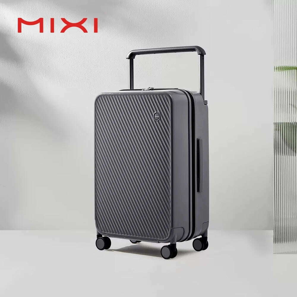 KIMLUD, Mixi Wide Handle Travel Luggage Suitcase Rolling Spinner Wheels Hardside PC TSA Lock 20 24 Inch Unisex, Rock Gray / 24 inch check in / CHINA, KIMLUD APPAREL - Womens Clothes