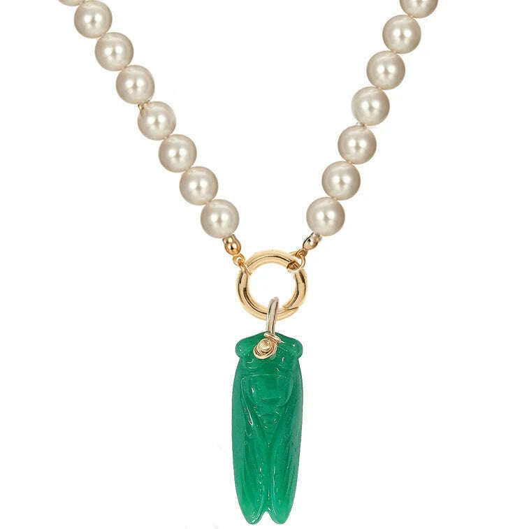 KIMLUD, Moda shell flower pendant necklace heart pearl evil eye charm Women Girls Party Jewelry Collier buddha Neck Accessory Vintage, necklace, KIMLUD APPAREL - Womens Clothes