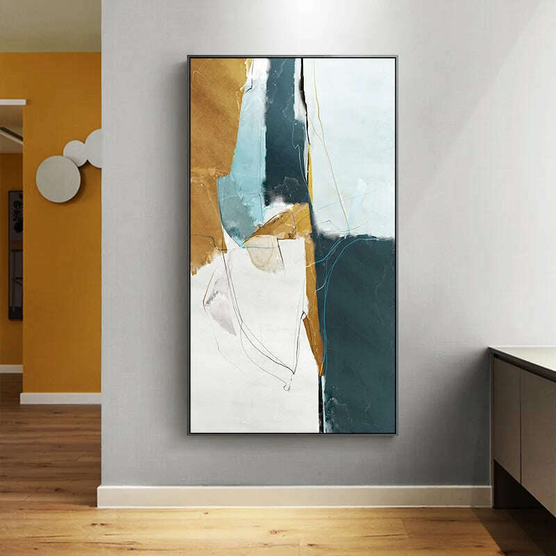 KIMLUD, Modern Abstract Color Block Canvas Paintings Wall Art Colorful Posters and Prints Wall Pictures for Living Room Bedroom Decor, KIMLUD Womens Clothes