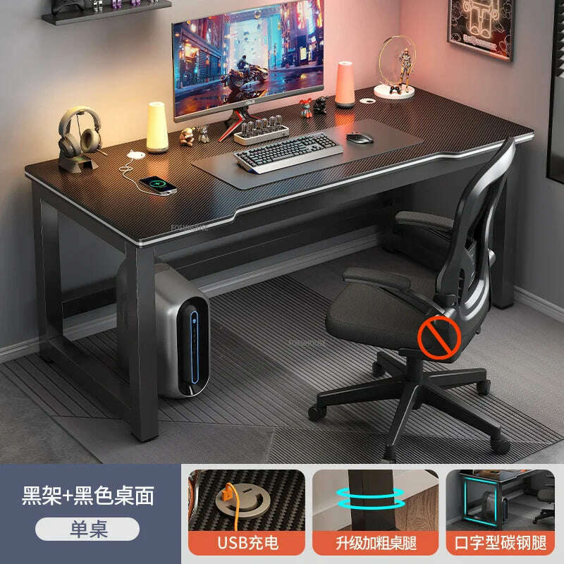 KIMLUD, modern Desktop Computer Desks Household Office Table Gaming Pc Bedroom Student Study Table Writing Desk Table Office Furniture Z, A-black A-80cm, KIMLUD Women's Clothes