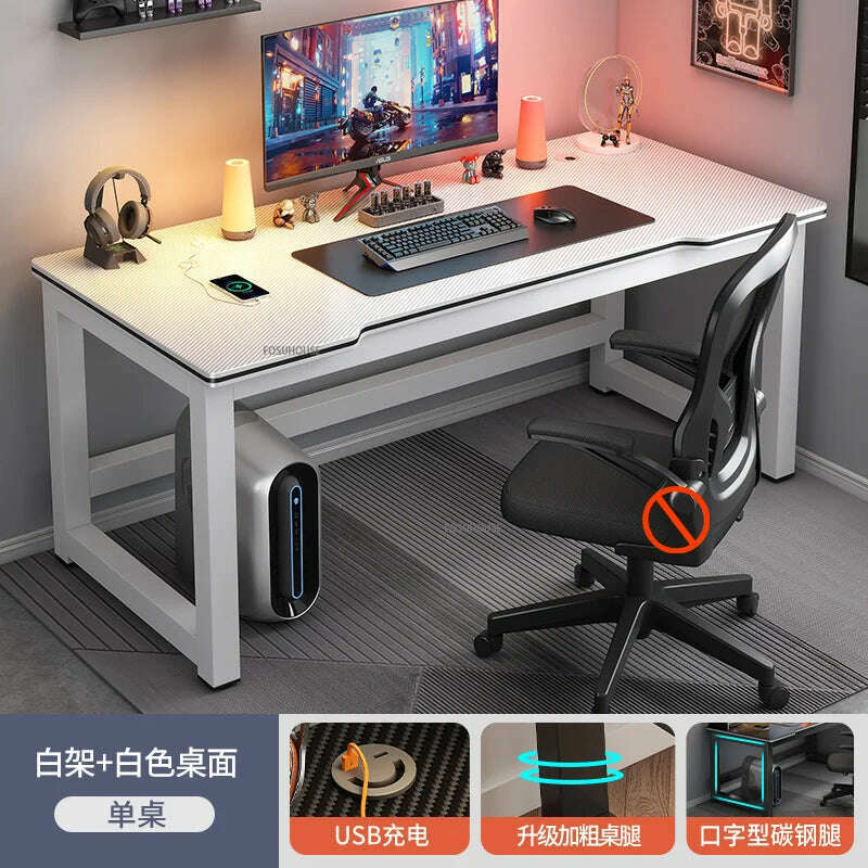 KIMLUD, modern Desktop Computer Desks Household Office Table Gaming Pc Bedroom Student Study Table Writing Desk Table Office Furniture Z, A-white A-80cm, KIMLUD Women's Clothes