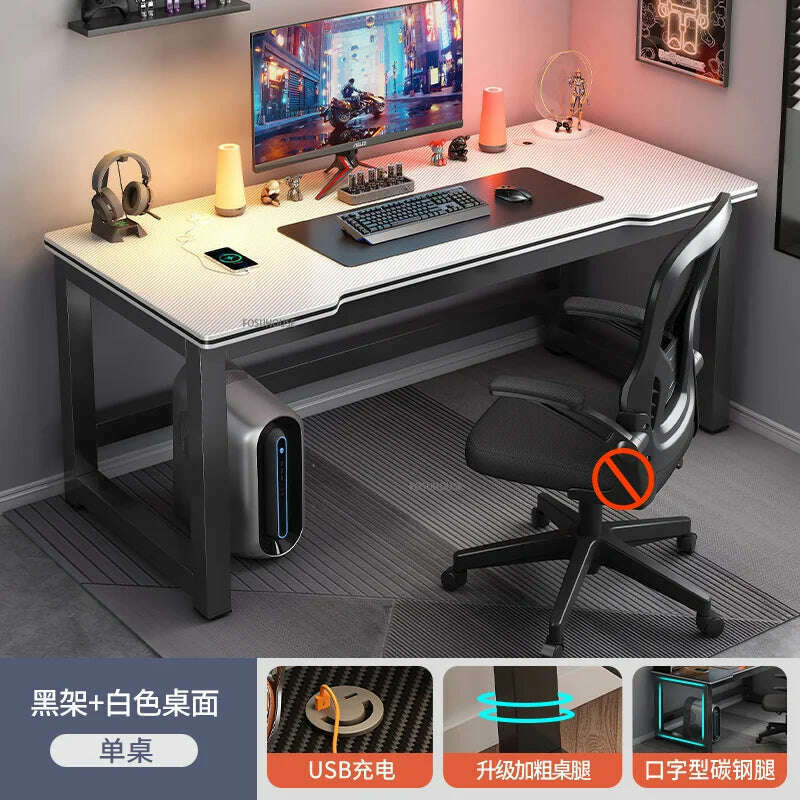 KIMLUD, modern Desktop Computer Desks Household Office Table Gaming Pc Bedroom Student Study Table Writing Desk Table Office Furniture Z, A-white B-80cm, KIMLUD Womens Clothes