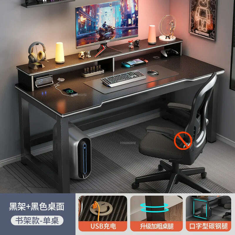 KIMLUD, modern Desktop Computer Desks Household Office Table Gaming Pc Bedroom Student Study Table Writing Desk Table Office Furniture Z, B-black A-80cm, KIMLUD Womens Clothes
