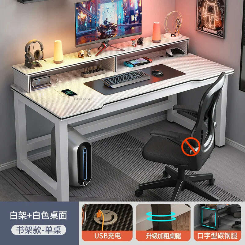 KIMLUD, modern Desktop Computer Desks Household Office Table Gaming Pc Bedroom Student Study Table Writing Desk Table Office Furniture Z, B-white A-80cm, KIMLUD Womens Clothes