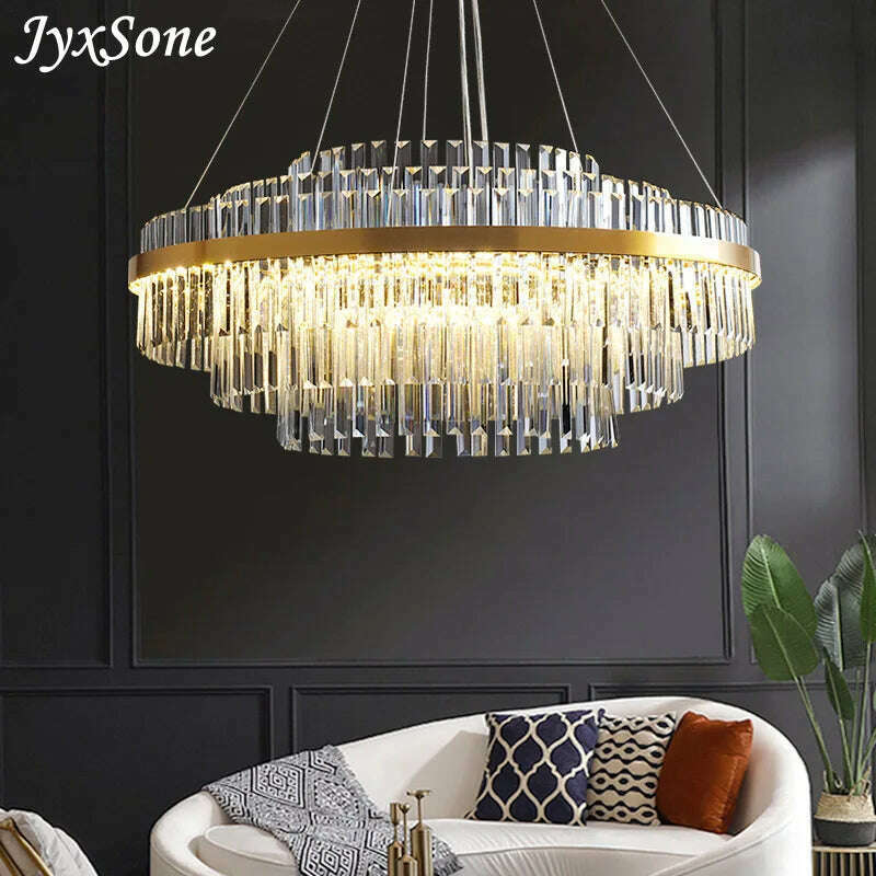 Modern Nordic Crystal Chandeliers Home Decoration LED Pendant Lights for Living Room Bedroom Kitchen Dining Room Indoor Lamps, KIMLUD Women's Clothes