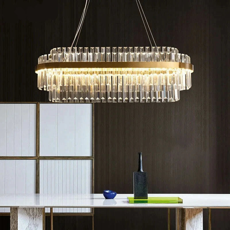 KIMLUD, Modern Nordic Crystal Chandeliers Home Decoration LED Pendant Lights for Living Room Bedroom Kitchen Dining Room Indoor Lamps, KIMLUD Women's Clothes