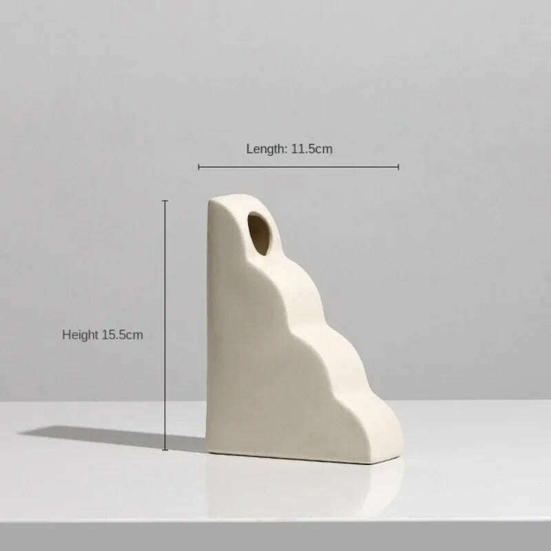 Modern Simple Ceramic Art Vase Dried Flowers Flower Arrangement Ornaments Living Room TV Cabinet Bedroom Desktop Home Decoration - KIMLUD