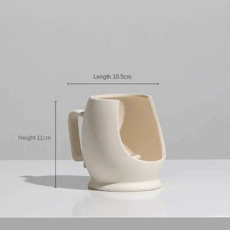 Modern Simple Ceramic Art Vase Dried Flowers Flower Arrangement Ornaments Living Room TV Cabinet Bedroom Desktop Home Decoration - KIMLUD