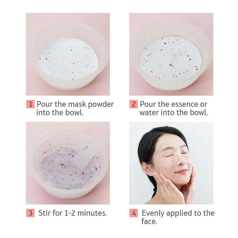 Moisturizing Salon SPA Soft Hydro Jelly Mask Powder Face Skin Care Whitening Rose Collagen Peel Off DIY Rubber Facial Jellymask - KIMLUD