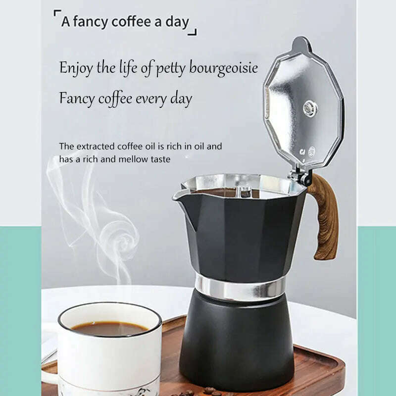 KIMLUD, Moka Pot Italian Coffee Machine Espresso Aluminum Geyser Coffee Maker Kettle Latte Stove Classic Coffee Barista Tools 150/300ml, KIMLUD Womens Clothes