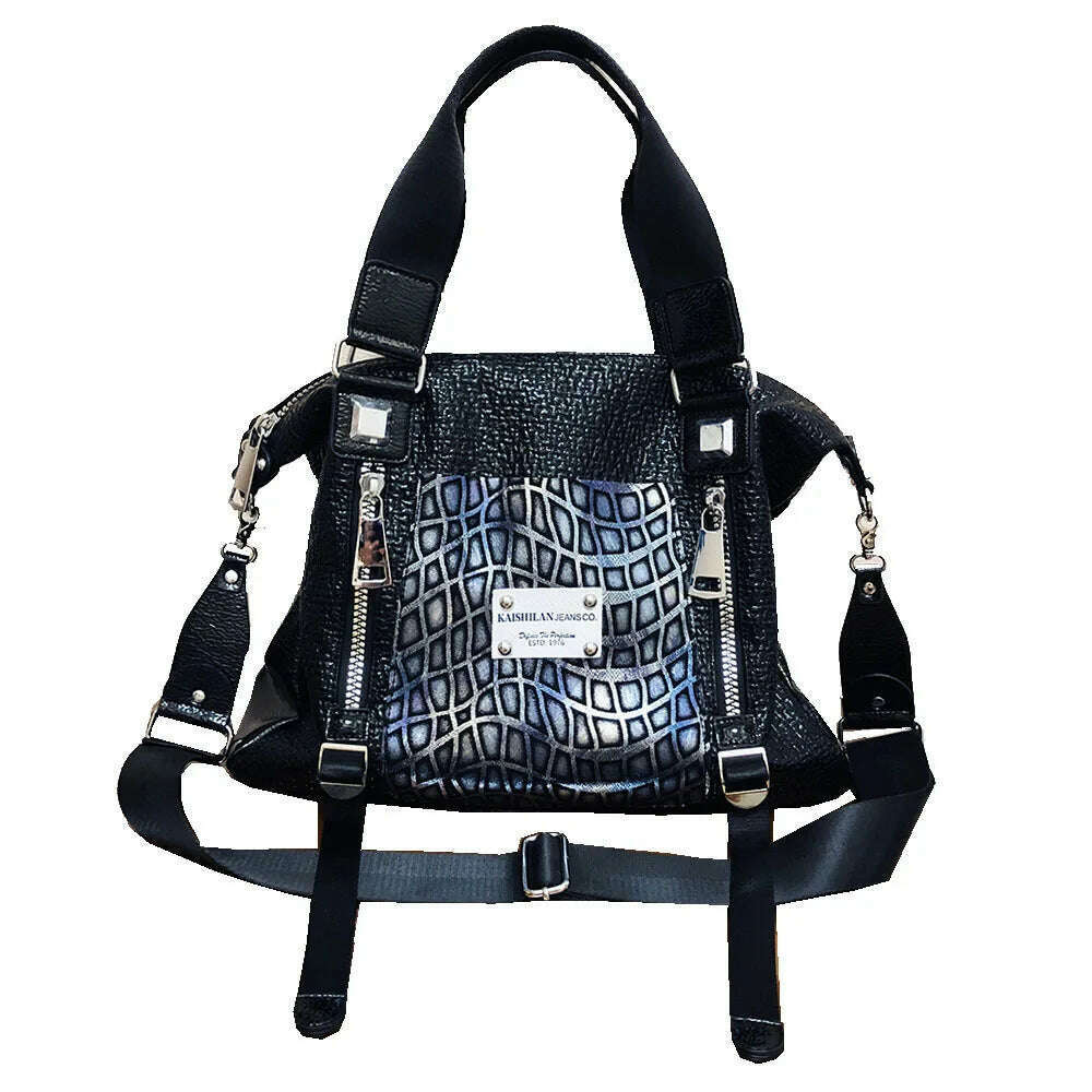 Multi-pockets Women Handbag Fashion Genuine Leather Shoulder Crossbody Bag 2022 Female Oversized Luxury Brand Designer Tote Bags - KIMLUD