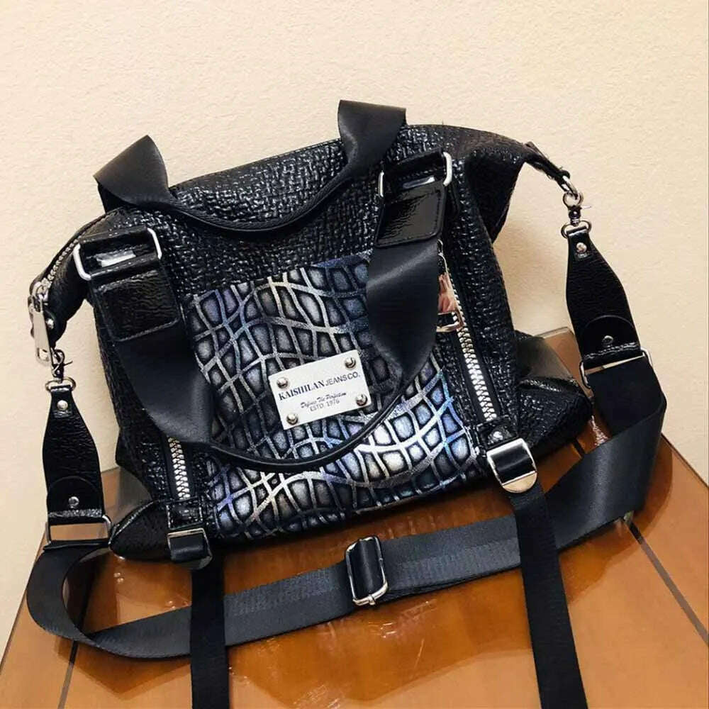KIMLUD, Multi-pockets Women Handbag Fashion Genuine Leather Shoulder Crossbody Bag 2022 Female Oversized Luxury Brand Designer Tote Bags, KIMLUD Womens Clothes