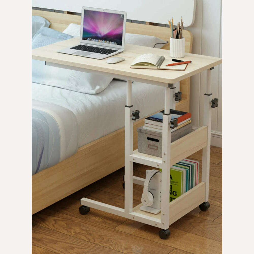 Multifunction Lift Removable Bedside Table Home Laptop Table Bedroom Lazy Table Bed Writing Desk Minimalist Desk Table, KIMLUD Women's Clothes