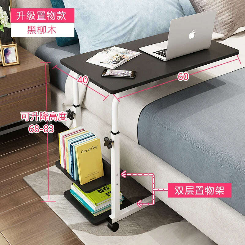 Multifunction Lift Removable Bedside Table Home Laptop Table Bedroom Lazy Table Bed Writing Desk Minimalist Desk Table, 14, KIMLUD Women's Clothes