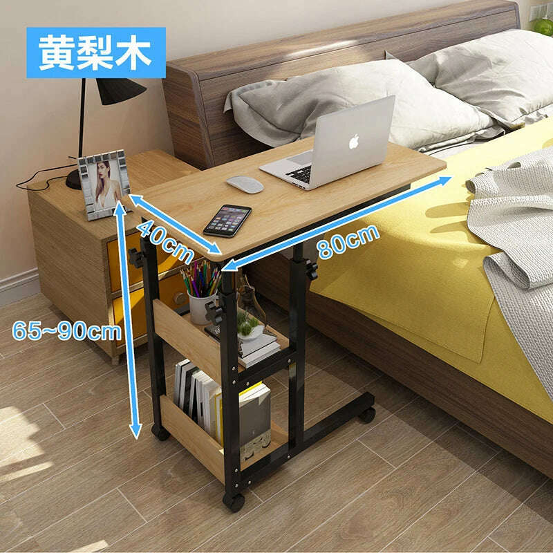 Multifunction Lift Removable Bedside Table Home Laptop Table Bedroom Lazy Table Bed Writing Desk Minimalist Desk Table, 15, KIMLUD Women's Clothes