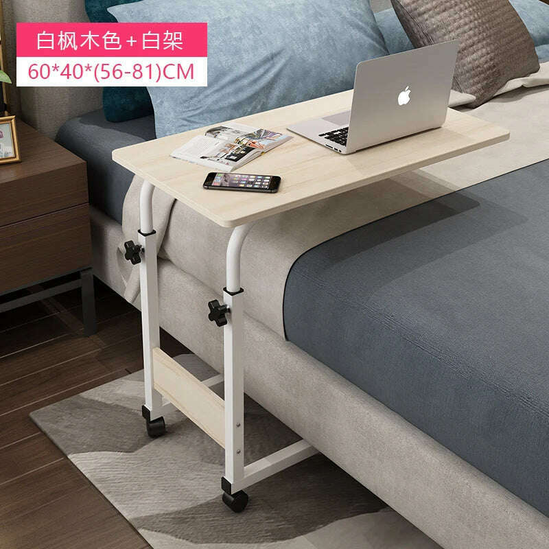 KIMLUD, Multifunction Lift Removable Bedside Table Home Laptop Table Bedroom Lazy Table Bed Writing Desk Minimalist Desk Table, 1, KIMLUD Womens Clothes