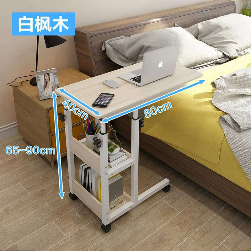 Multifunction Lift Removable Bedside Table Home Laptop Table Bedroom Lazy Table Bed Writing Desk Minimalist Desk Table, 17, KIMLUD Women's Clothes