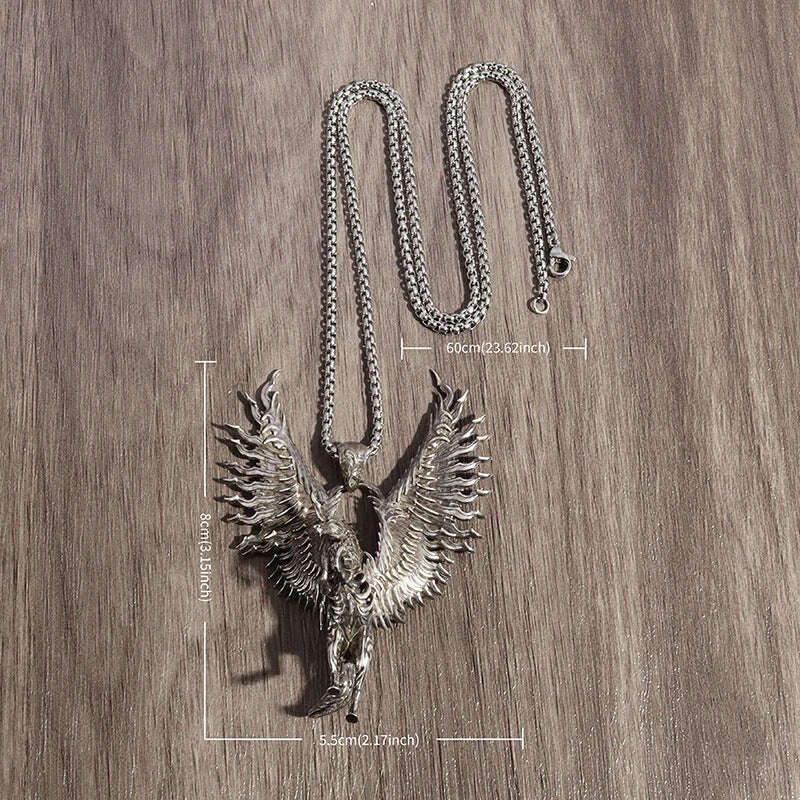 KIMLUD, Mythical Unicorn Pegasus Wings Pendant Horse Constellation Necklace Men and Women Trend Jewelry Couple Gift, KIMLUD Womens Clothes