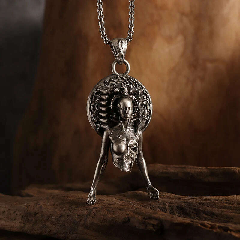 KIMLUD, Mythical Unicorn Pegasus Wings Pendant Horse Constellation Necklace Men and Women Trend Jewelry Couple Gift, AL19582-Silver, KIMLUD APPAREL - Womens Clothes