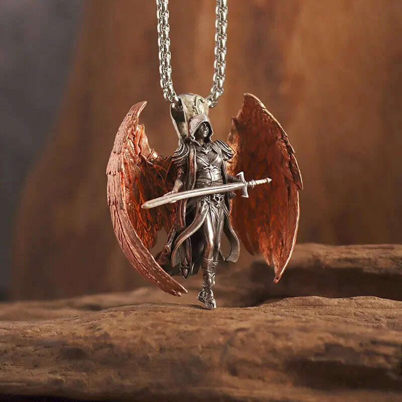 KIMLUD, Mythical Unicorn Pegasus Wings Pendant Horse Constellation Necklace Men and Women Trend Jewelry Couple Gift, AL19639-Red, KIMLUD APPAREL - Womens Clothes